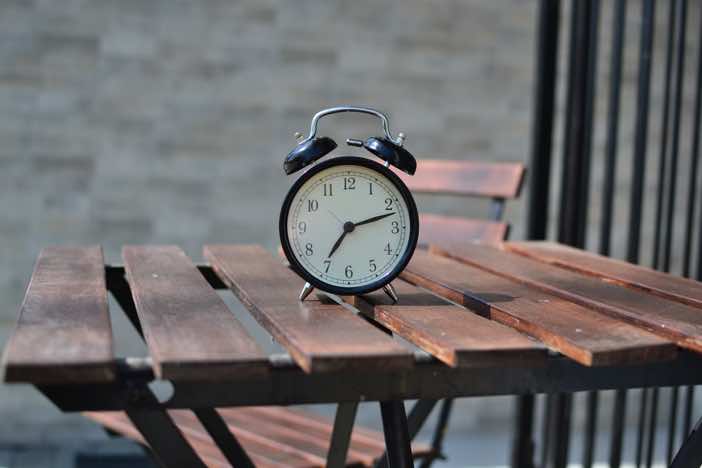 Alarm clock on table