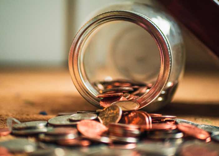 Coins in a jar