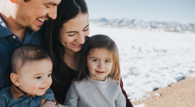 Family on the beach